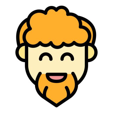 Pozitif gülümseyen ikon renk ana hatları vektörü