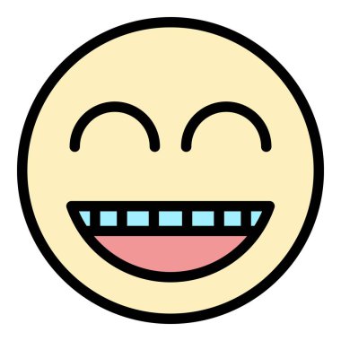 Komik emoji simgesi renk ana hatları vektörü