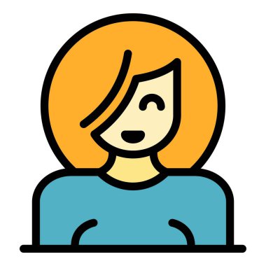 Gülen ikon rengi dış hat vektörü