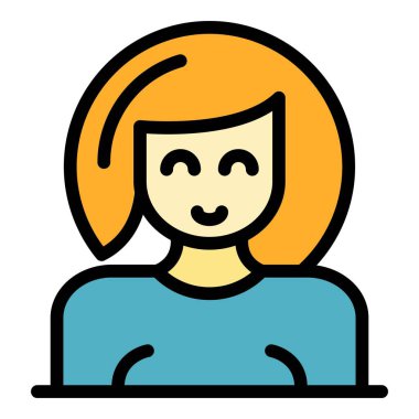 Karışık gülümseyen ikon renk ana hatları vektörü