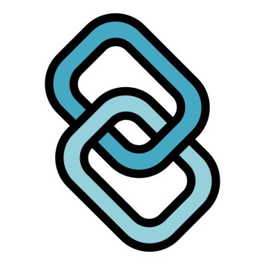 İş işbirliği zinciri simgesi renk ana hatları vektörü