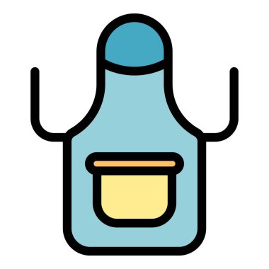 Önlük simgesi renk ana hatları vektörü