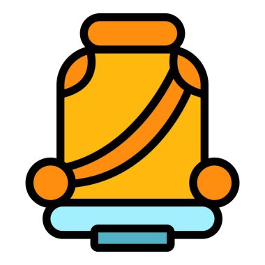 Emniyet kemeri simgesi renk ana hatlı çocuk koltuğu