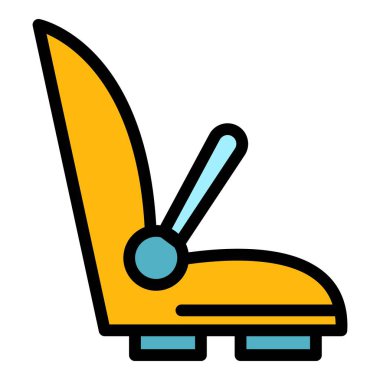 Kol destekli bisiklet koltuğu simge renk ana hatları vektörü