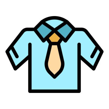 Tshirt tek simge renk ana hatları vektörü