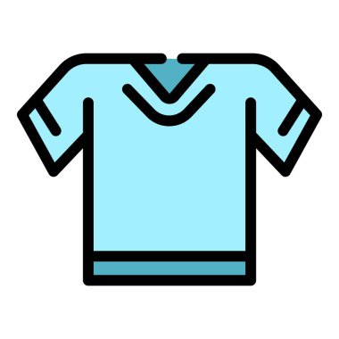 Erkek okul gömleği simgesi renk ana hatları vektörü