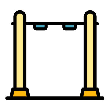 Spor yatay çubuk simgesi renk ana hatları vektörü