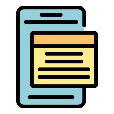 Telefon canlandırma simgesi renk ana hatları vektörü