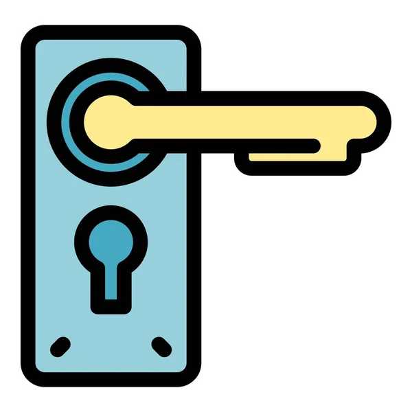 Elegantie deurkruk pictogram kleur omtrek vector — Stockvector