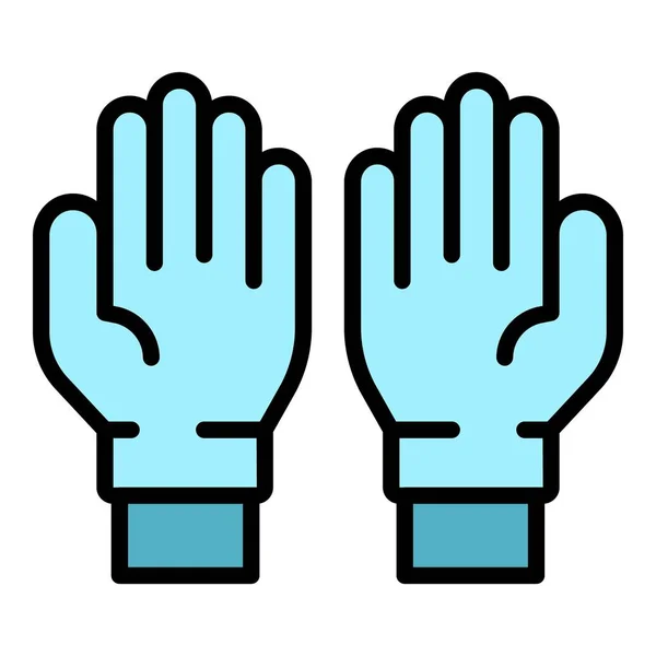 Doctor medical gloves icon color outline vector — стоковый вектор