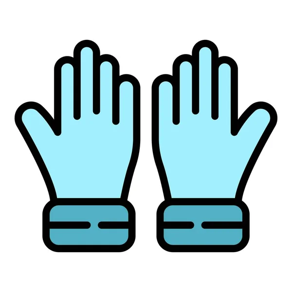 Disease medical gloves icon color outline vector — Stock Vector