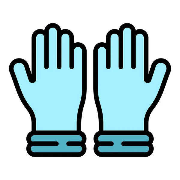 Brazo guantes médicos icono color contorno vector — Vector de stock