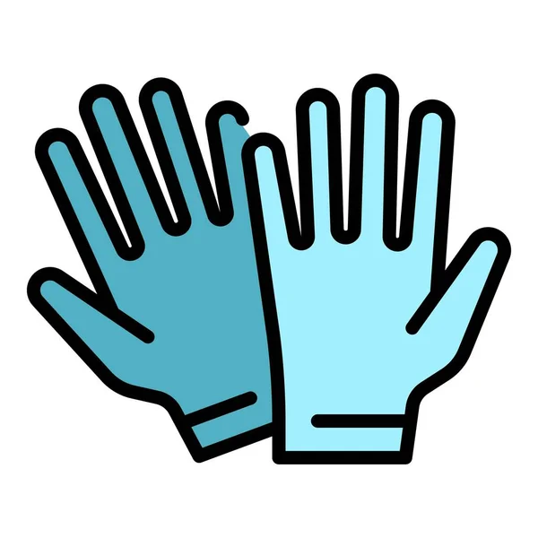 Surgical medical gloves icon color outline vector — Vetor de Stock