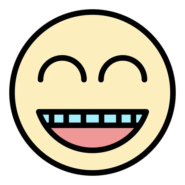 Funny emoji icon color outline vector — 图库矢量图片