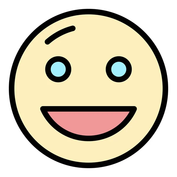 Joke emoji pictogram kleur omtrek vector — Stockvector