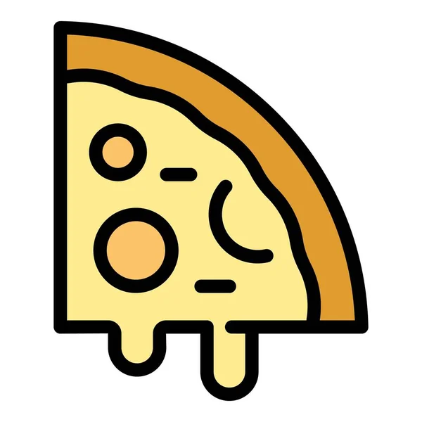 Rebanada de pizza icono color contorno vector — Archivo Imágenes Vectoriales