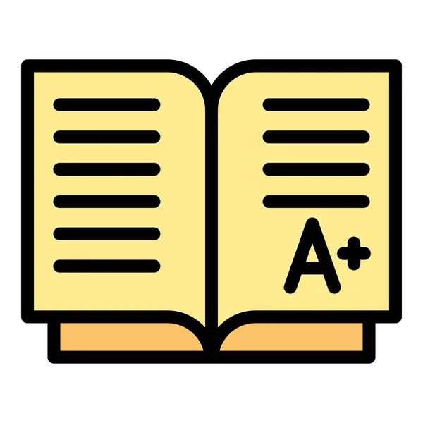 Schoolnotebook pictogram kleur overzicht vector — Stockvector