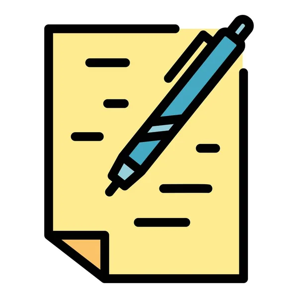 Written test icon color outline vector —  Vetores de Stock