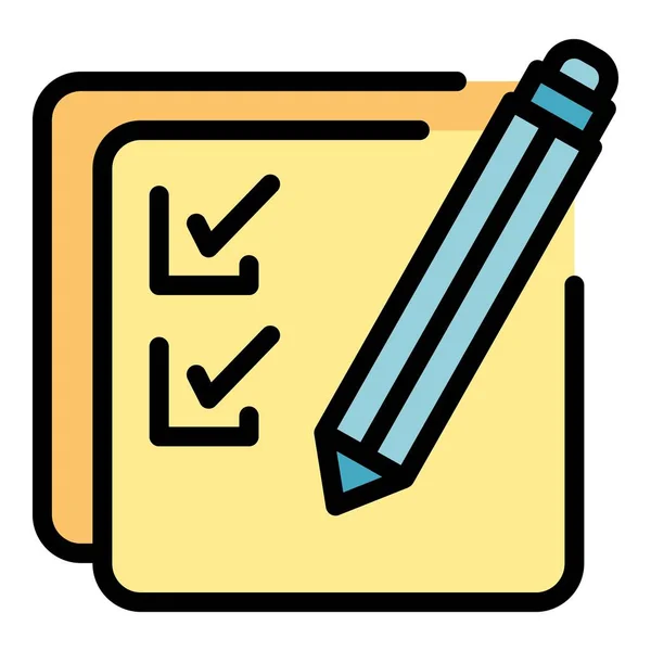 School test icon color outline vector — Vettoriale Stock