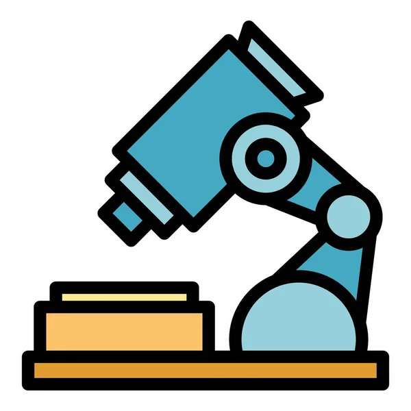 School microscope icon color outline vector — Stock Vector