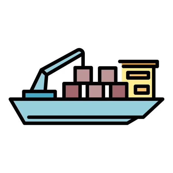 Supertanker icon color outline vector — 图库矢量图片