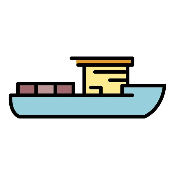 Modern vessel icon color outline vector — Vetor de Stock