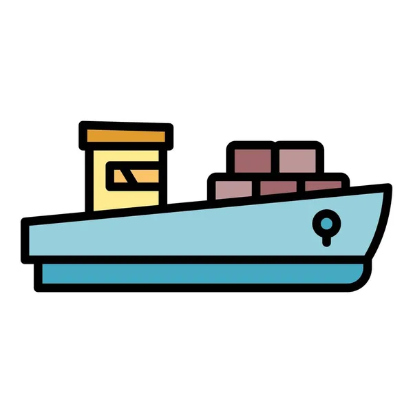 Transatlantic ferry icon color outline vector — Vetor de Stock