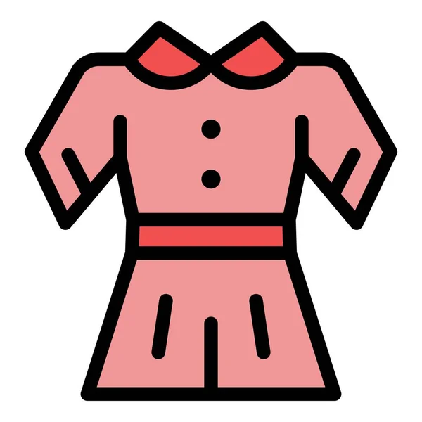 Вектор цвета иконки школьного платья — стоковый вектор