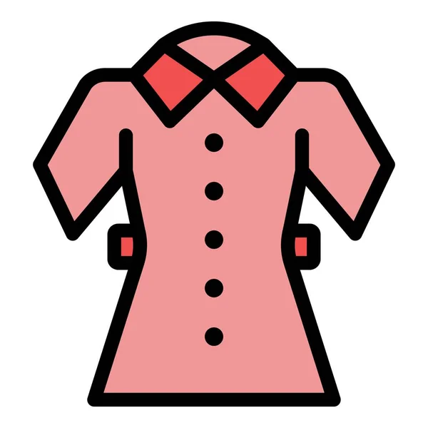 School uniform pictogram kleur overzicht vector — Stockvector