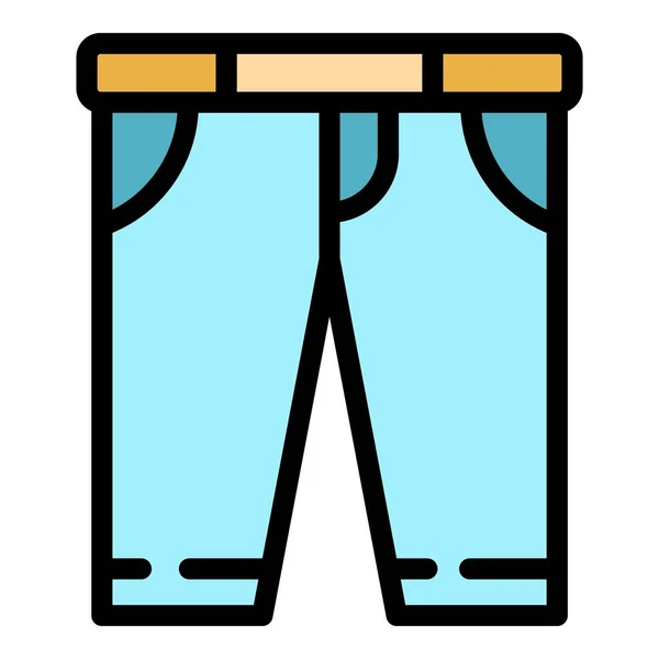 Scuola pantaloni icona colore contorno vettore — Vettoriale Stock