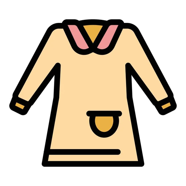 School uniform dress icon color outline vector — Stock Vector