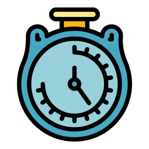 Sport stopwatch pictogram kleur overzicht vector — Stockvector