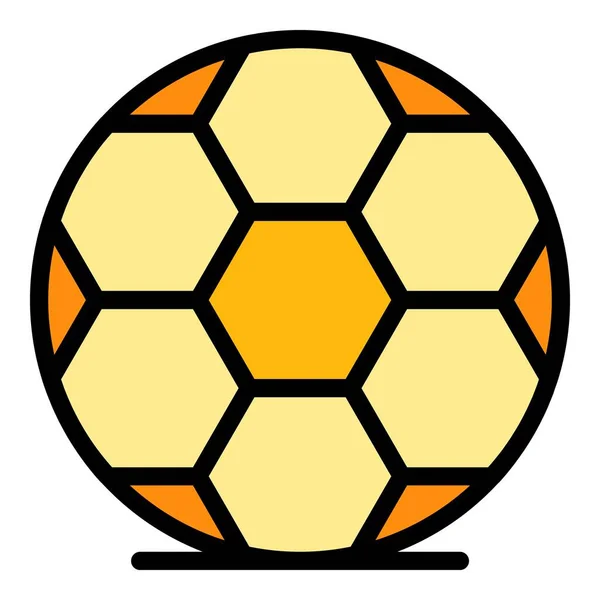 Vecteur de contour de couleur icône ballon de football — Image vectorielle