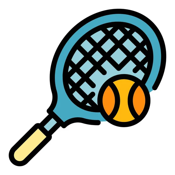 Squash racket icon color outline vector — Vetor de Stock