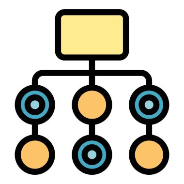 Veri Gerçekleştirme simgesi renk ana hatları vektörü