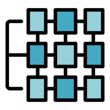 Veri arşivi simge rengi dış hat vektörü