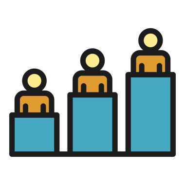 Hiyerarşi simgesi renk ana hatları vektörü