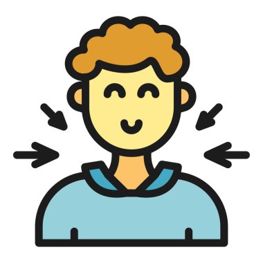 İnsan hiyerarşi simgesi renk ana hatları vektörü