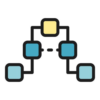 Kurumsal hiyerarşi simgesi renk ana hatları vektörü