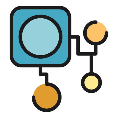 Takım hiyerarşisi simgesi renk ana hatları vektörü