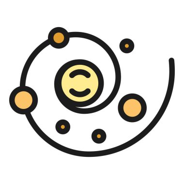 Dairesel ağ simgesi renk ana hatları vektörü