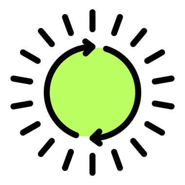 Işık enerjisi simgesi renk ana hatları vektörü