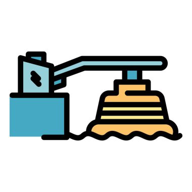 Hidroelektrik baraj simgesi renk ana hatları vektörü