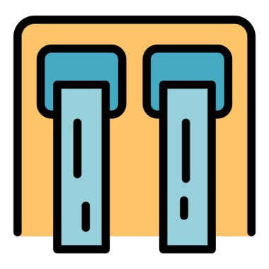 Hidroelektrik reaktörü oluşturma simgesi renk ana hatları vektörü