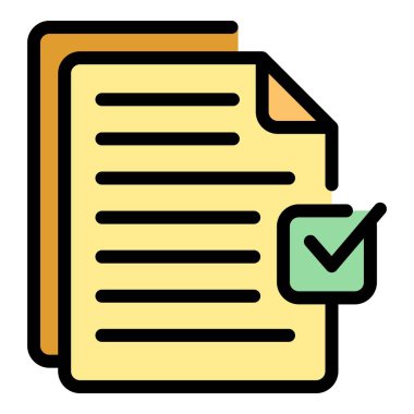 Liste simgesi rengi ana hatları vektörü tamamlandı