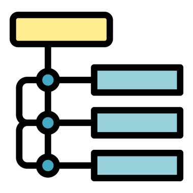 Hiyerarşi simgesi renk ana hatları vektörü