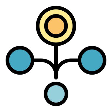 Ağ düğümleri simge rengi dış hat vektörü