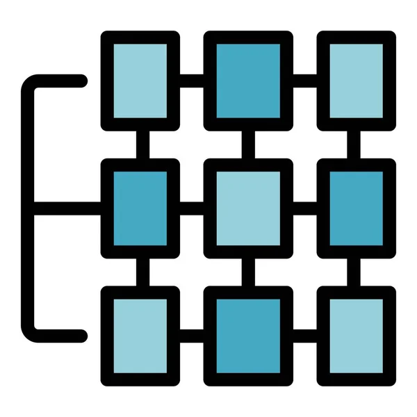 Datenarchiv-Symbol Farbe Umrissvektor — Stockvektor