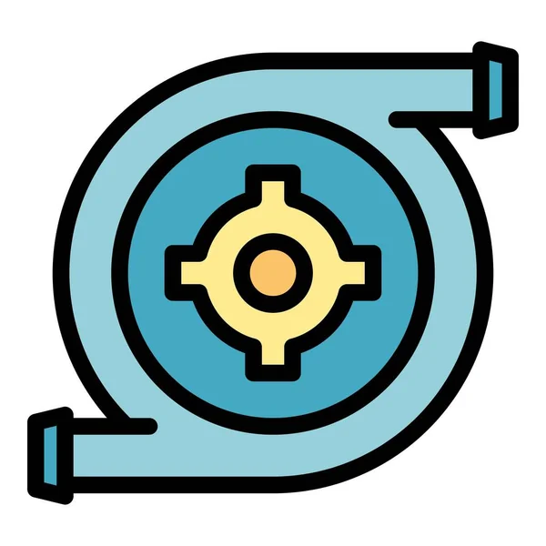 Hydro power turbine icon color outline vector — стоковый вектор