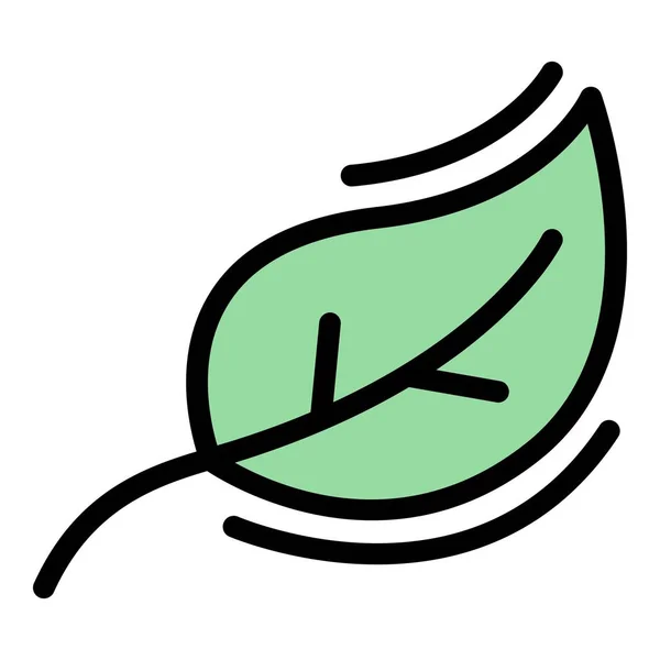 Leaf eco nature icon color outline vector — стоковый вектор